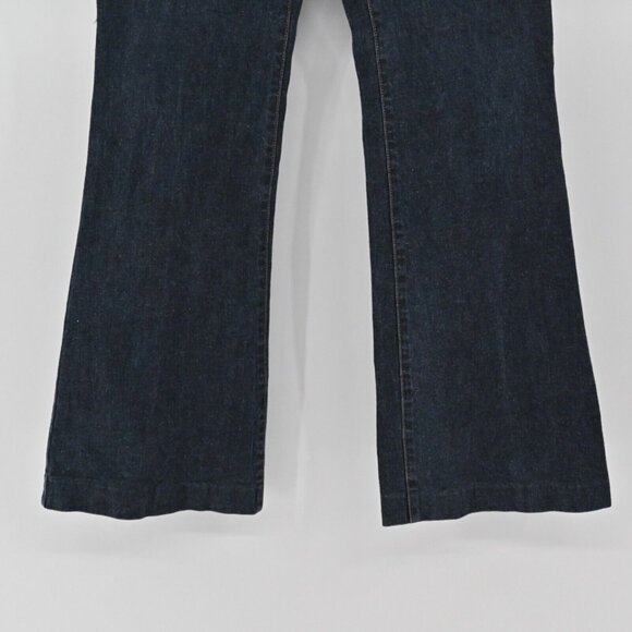 Vtg THEORY Jeans Womens Sz 2 Flare Trouser Dark Wash Low Rise Stretch Office Y2k - Picture 3 of 10